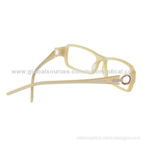 Young Lady Optical Computer Eyeglasses with Transparent Yellow